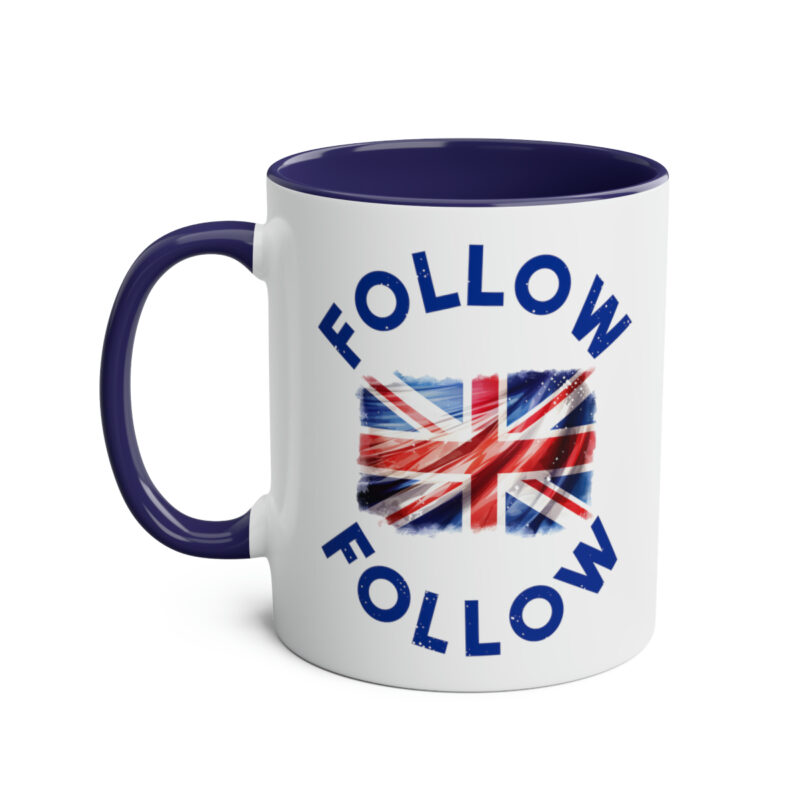 Rangers FC Gift - Sip with Pride: Rangers FC Mug - 'Follow Follow' for True Blue Supporters - Two Tone Coffee Mugs, 11oz - Image 2