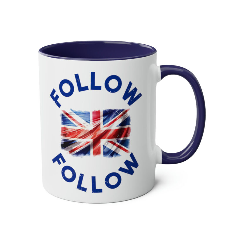 Rangers FC Gift - Sip with Pride: Rangers FC Mug - 'Follow Follow' for True Blue Supporters - Two Tone Coffee Mugs, 11oz