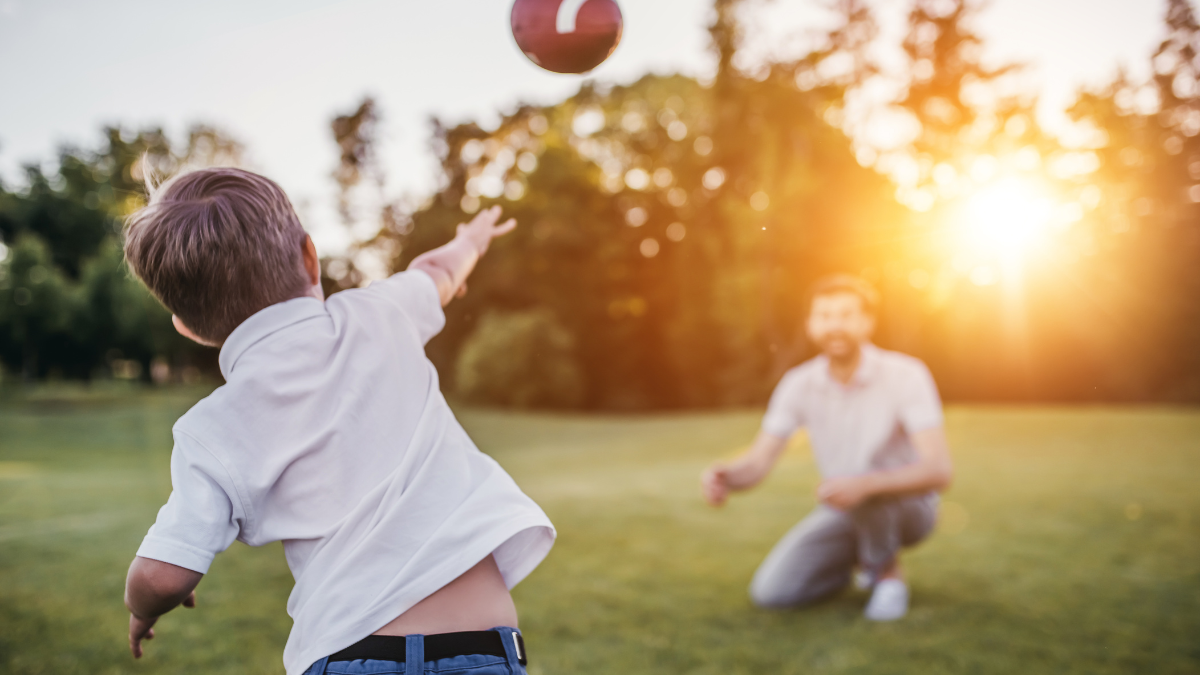 dad and son football